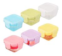 6 Petits Récipients Alimentaires, Petit Récipient en Plastique Avec Couvercle 60ml, Chauffable et Congelable Mini Boîtes de Conservation des Aliments, Idéal Pour Conserver Les Aliments et Les en-Cas