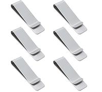6 Pezzi Fermasoldi in Metallo Argento Porta Carte di Credito in Acciaio inox Fermasoldi Portatili Porta Banconote Minimalista Sottile per Uomini e Donne, Regalo di Compleanno per la Festa del Papà