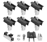 6 Pezzi Morsetto Centrale per Pannello Solare, Morsetto Centrale in Alluminio per Modulo Solare, Staffa di Montaggio per Pannelli Solari Fotovoltaici Altezza Modulo 25-50 mm, con Viti Significa