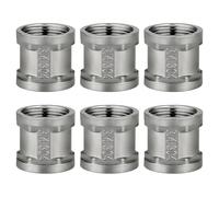 6 Pezzi Nippli Doppi 3/4" IG/IG, Manicotto in Acciaio Inossidabile, Femmina Filettatura in Acciaio Inossidabile Raccordi, Adattatore Doppio Manicotto di Collegamento 3/4 Pollic per Collegamento Tubo