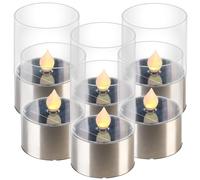 6 photophores solaires "Lucy" avec LED effet flamme [Lunartec]