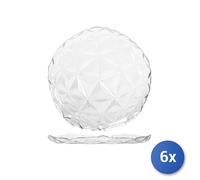 6 Piatti Piani Pasabahce Estrella en Verre Transparent 28 cm