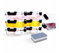 6 pièce 370ml Lunch Box Verre, Boite de Conservation Alimentaire En Verre Avec Couvercle