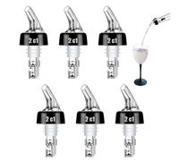 6 Pièce Bec Verseur Alcool Auto, 2cl Verseurs de Liqueur Automatique de Bouteilles, Doseur Becs à Liqueur, Anti-Goutte Doseur Alcool, Becs Verseurs Alcool, Auto Doseurs pour Bar à Domicile,Fêtes,Vin