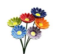 6-Piece Bee Waterer Set Everlasting Ceramic Flowers Handcrafted Stations