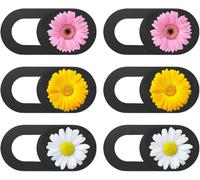 6-Piece Computer Camera Cover With Sliding Front Camera Cover Webcam Ultra-Thin Privacy Cover For Laptop, Pc, Smartphones, Etc (Daisy Pattern)