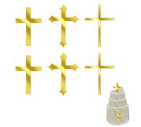 6 Pièce Decoration Communion Croix,Bapteme Cake Topper Sainte,Fille Baptême Gateau Décoration Ensemble,Garcon Paques Personnalisé Gâteaux Toppers Deco pour Aube Mariage Foi Caker Décorations
