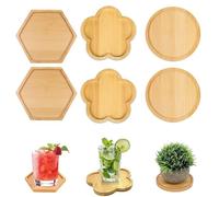 6 Pièce Dessous de Verre en Mosaïque, Dessous de Verre en Bois, sous Verre Ronds, pour Boissons, Bières, Tasses - Parfait pour Les Tasses à Café, Thé Mug, pour Maison, Décoration de Table