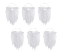 6 Pièce Fausse Barbe Pere Noel,DrôLes Adulte Costume NoëL PèRe De Blanche PièCes Accessoires,Homme Santa DéGuisements White Faux Barbes,Qualité Realiste Deguisement Moustache Accessoire pour Punk