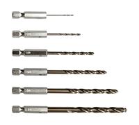 6-piece Hexagonal Shank High-speed Steel Twist Drill Set, 1+2+3+4+5+6mm | 1/4-inch Hex Shank Drill Bits For Metal For Garden Fence Window Planter Skateboard Machine