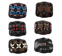 6 Pièce Peignes de Cheveux Perles, Peigne Cheveux Extensible Magique, Cheveux Multifonctions Doubles Pinces à Cheveux Support pour Outil de Coiffure Bricolage
