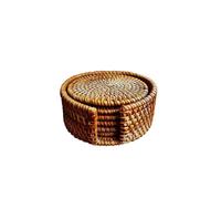 6-piece Rattan Tea Coaster Tea Ceremony Pot Holder Rattan Bowl Pad Pot Pad Pot Pad Heat Insulation