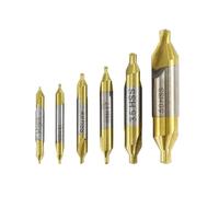 6 pièces 1.0/1.5/2.0/2.5/3.5/5.0mm HSS Center forets ensemble TiN enduit combiné fraises perceuse 60 degrés trou Cutter for outil de travail des métaux