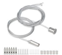 6 Pièces 1,5mm × 2m Ajustable Cable Suspension, Cable Acier Cable Suspension Luminaire Agencements, Câble Métallique Fixation pour LED Panneau, Plafonnier