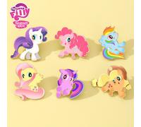 6 pièces/1 set Ensemble de broches émaillées My Little Pony mode, comprenant Fluttershy, Pinkie Pie, arc-en-ciel Dash, Rarity, Twilight Sparkle et Applejack, convient pour être attaché aux manteaux, s