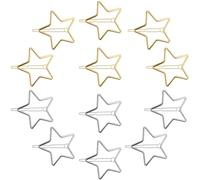 6 Pièces/12 Pièces Exquis Creux Étoile Forme Pinces à Cheveux, Épingle Y2k Barrette à Cheveux Pour Femmes Et Filles (12 pièces par ensemble)