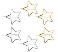6 Pièces/12 Pièces Exquis Creux Étoile Forme Pinces à Cheveux, Épingle Y2k Barrette à Cheveux Pour Femmes Et Filles (6 pièces par ensemble)