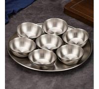 6 pièces/12 pièces Set de plats à sauce de barbecue coréens en acier inoxydable, petits plats commerciaux, bols de trempage pour pot-au-feu, assiettes à sauce soja Taille Unique,12 piècesUnicoloreAcie