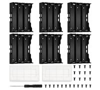 6 Pièces 18650 Support de Batterie, KUOQIY 3 x 3.7V 18650 Boîtier de Batterie avec Pin, avec 2 Pièces Boîte à Piles en Plastique et Tournevis et Vis (3 Piles)