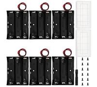 6 Pièces 18650 Support de Batterie, KUOQIY 3 x 3.7V Boîtier de Batterie avec Fils, avec 2 Pièces Boîte à Piles en Plastique et Tournevis et Vis