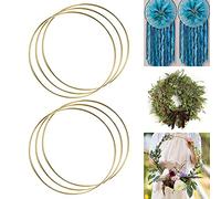 6 pièces 20cm Grands cerceaux en métal Bagues d’Artisanat Floral en Acier Silver Metal Macrame Hoops Steel pour Faire décor Couronne de Mariage, Dream Catcher et Macrame Wall Hanging Craft
