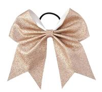 6 pièces 24 couleurs 7 pouces grand nœud de cheveux pom-pom girl scintillant bandes élastiques queue cheval femmes nœuds accessoires Pour Pom-Pom(Color 6)