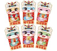 6 Pièces 3.5x6.5 Pouces Papier Argent Poche Enveloppe Printemps Festival Chance Argent Poche Pour Le Nouvel An Chinois Mariage Enveloppes À Collectionner