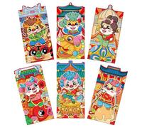 6 Pièces 3.5x6.5 Pouces Papier Argent Poche Enveloppe Printemps Festival Chance Argent Poche Pour Le Nouvel An Chinois Mariage Enveloppes À Collectionner