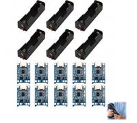 6 Pièces 3.7V 18650 Support de Batterie avec Fils, 10 Pièces Module de Chargeur de Batterie USB C 5V 1A Kit Boîtier Plastique pour Accus Lithium Li-ION Carte de Charge avec Protection Intégrée DIY