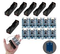 6 Pièces 3.7V 18650 Support de Batterie Boîtier en Plastique Boîte de Rangement avec Wire Leads + 10 Modules Chargeurs USB Type-C 5V 1A, Boîtiers en Plastique et Protection Intégrée