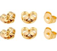 6 Pièces/3 Paires de Boucles d'Oreilles dos Bouchons en Or Verrouillage d'Oreille Sécurisé pour Boucles d'Oreilles, Fabrication de Bijoux, Or, 6 x 5 mm