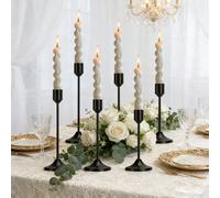 6 pièces/3 pièces Ensemble de porte-bougies noirs français, 3 pièces Porte-bougies en forme de cône, Porte-bougies décoratifs modernes dorés et noirs, Convient pour la table à manger, la cheminée, le 