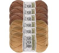 6 pièces/300g Fil bicolore, 4-fils, couleurs vives, texture douce, sensation lisse, fibre durable, ensemble de fil, matériel de tricot, créatif, pour les débutants passionnés de tricot (emballage aléa