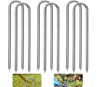 6 pièces 30CM Type U Ancrage au sol,Acier galvanisé Ancrage au sol Trampoline Crochet Clous de tente pour La sécurisation De Clôtures,Tentes,Auvents,Camping,Trampoline,Blu