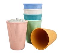 6 Pièces 350ML Tasses Incassable, Tasse en Plastique Réutilisables, Tasses à Café Portables pour Boissons Chaudes Froides, Tasses pour Café, Lait à Thé, Vin, Camping, BBQ, Fête, Pique-niques, Plage
