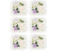 6 pièces 3D fleur panneau mural décorations de fête 15*15 pouces rose mat mariage fond mural