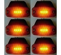 6 pièces 4 LED Orange 12 V ? 24 V côté Outline Feux de gabarit avec supports de fixation Châssis de remorque Camion caravane Marquage E