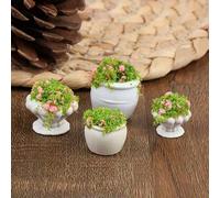 6 pièces/4 pièces/2 pièces/1 pièce Mini-parterre de fleurs, modèle de mini-vase, pot de fleurs de paysage de simulation extérieur, bonsaï, décoration de scène miniature de table de sable de constructi