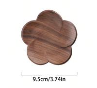 6 pièces/4 pièces/3 pièces/2 pièces/1 pièce Sous-verres en forme de fleur en bois de noyer noir japonais, tapis de tasse à thé/café rond créatif, convient pour la décoration de la table à manger, styl