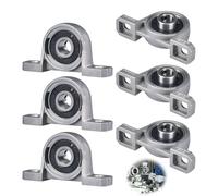 6 Pièces 8mm Roulements de Bloc d'oreiller, Paliers a Semelle Roulements Bloc de Roulement à Roulement à Billes Roulemention Alliage de Zinc Billes Bride pour Machine à Axe Imprimante 3D(KP08)