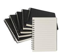 6 Pièces A6 Cahier à Spirale, 14×10cm Petits Carnets, 50 Pages, Blocs Notes Spirales en Couverture Kraft Noire, Bloc Note, Mini Cahiers Lignés, Cadeau Exquis pour Jeunes Filles et Garçons, pour écoles
