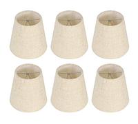 6 Pièces Abat-jour, Abat-jour en Lin E14 Abat-jour de Table de Chevet Bougie en Lin Lustre Abat-jour Style Nordique pour Lampes de Table Lampadaires Lampe Suspendue Applique Murale