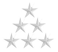 6 Pièces Abat-jour Étoile en Papier, Pendentif Pentagramme | Motifs Ajourés Lune et Étoiles, Réutilisable, Démontage Facile, Adapté aux Guirlandes Lumineuses, Vitrines et Fêtes de Noël