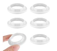6 Pièces Abat-Jour Reducteur Abat Jour Convertisseur de Capot Blanc, Abat-Jour à Vis sur Les Douilles de Lampe, Le Diamètre Intérieur de 28mm D’adaptateur de Bague E12/E14 Anneau D'abat-Jour