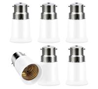 6 Pièces Adaptateur B22 à E27, Convertisseur Douille Baïonnette B22 to E27, Adaptateur Ampoule Baillonette vers Vis pour Ampoules LED, Incandescente Halogène CFL Eclairage Éclairage Domestique Bureau