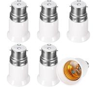 6 Pièces Adaptateur B22 à E27, Convertisseur Douille Baïonnette B22 to E27, Compatible avec Ampoules LED, Incandescentes, Adaptateur Culot Douille, Halogènes et CFL,Pour Éclairage Domestique et Bureau