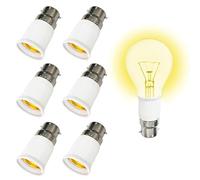 6 Pièces Adaptateur B22 e E27,Adaptateur Ampoule Baillonette vers Vis,Convertisseur de Douille à Baïonnette B22 à E27 pour Ampoule LED Incandescente Halogene Adaptateur Culot Douille