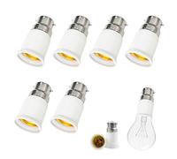 6 Pièces Adaptateur B22 e E27, Adaptateur Ampoule Baillonette vers Vis Convertisseur de Douille Baïonnette B22 vers Vis E27, 0-250V, pour Ampoules LED, Incandescente Halogène et CFL pour Eclairage