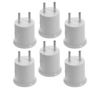 6 Pièces Adaptateur de Douille E27 E26, Prise Eu Blanche | ABS Plastique Cuivre, Connexion Stable, pour Salons et Éclairage D’ambiance, Conversion Rapide