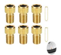 6 Pièces Adaptateur de Valve de Vélo, Adaptateurs de Valve Presta Embout Valve Presta Adaptateurs pour Valves Cuivre Pur pour Valve de Vélo Presta vers Schrader pour VTT Bicyclette Tricycles
